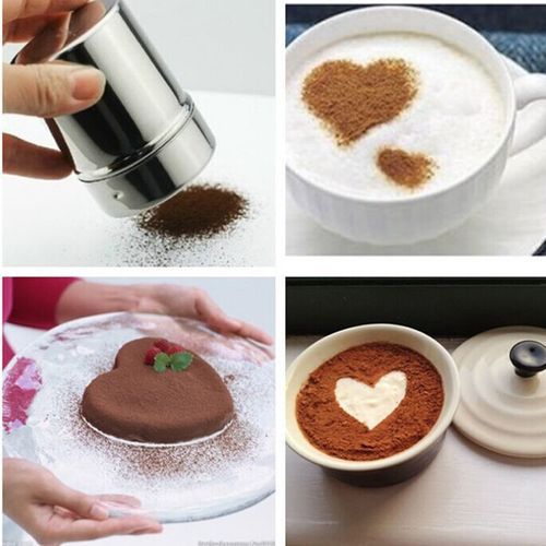 Boîte de saupoudrage inoxydable Cacao, Sel, sucre glace, farine avec filtre
 Fiche Technique et Prix au Maroc