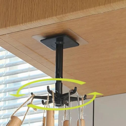 Crochet de rangement mural rotatif sans poinçon, porte-spatule, porte-cuillère
 Fiche Technique et Prix au Maroc