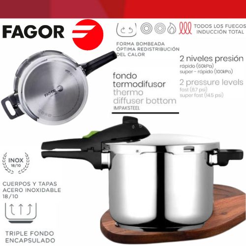 Fagor Autocuisseur SUPER RAPIDE 6 Litres en Acier Inox 18/10 Inoxydable
 Fiche Technique et Prix au Maroc