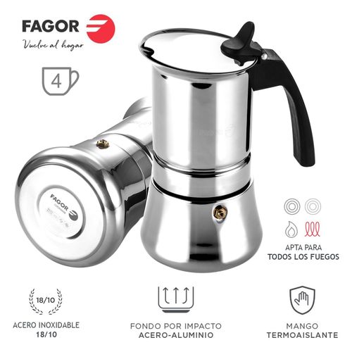 Fagor Etnica cafetière italienne en acier inoxydable Espresso 6 tasses 300 ml café filtre
 Fiche Technique et Prix au Maroc