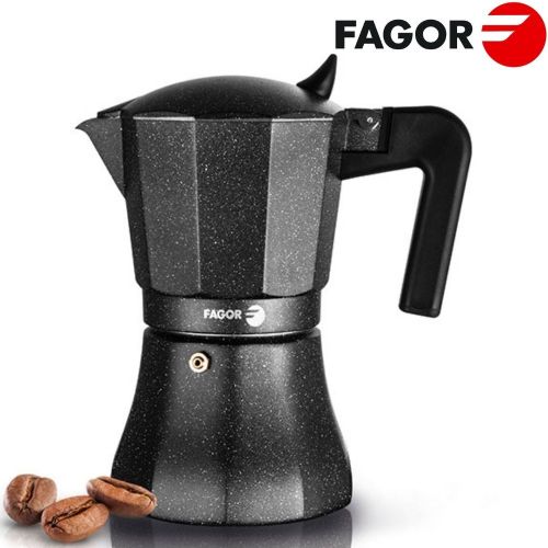 Fagor TIRAMISU Cafétiere italienne 9 tasses 450ml Design Noir En Aluminium espresso expresso
 Fiche Technique et Prix au Maroc