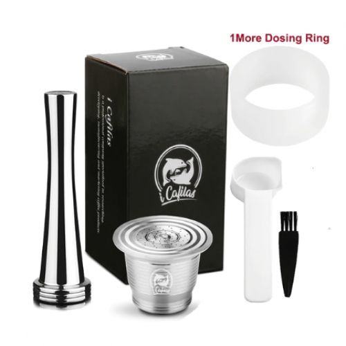 ICAFILAS Capsule Nespresso compatible en inox rechargeable réutilisable café pack cadeau
 Fiche Technique et Prix au Maroc