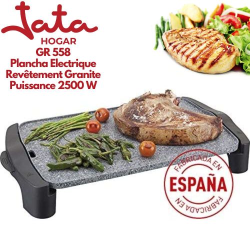 Jata GR 558 Plancha De Cuisson Electrique 46 x 28 cm Barbecue En Granite antiadhésif Grill 2500W
 Fiche Technique et Prix au Maroc
