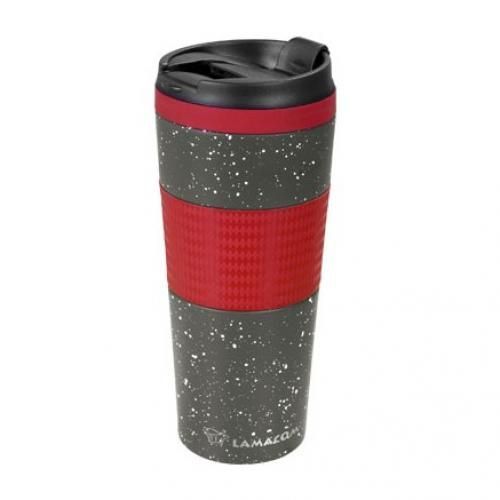 Lamacom Mug thermos isotherme Haute qualité - Beau design - 420 ML - Gris & Rouge
 Fiche Technique et Prix au Maroc