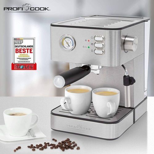 PROFI COOK Machine à Café et Cappuccino INOX 20 BARS - 2 tasses - Deutsch
 Fiche Technique et Prix au Maroc