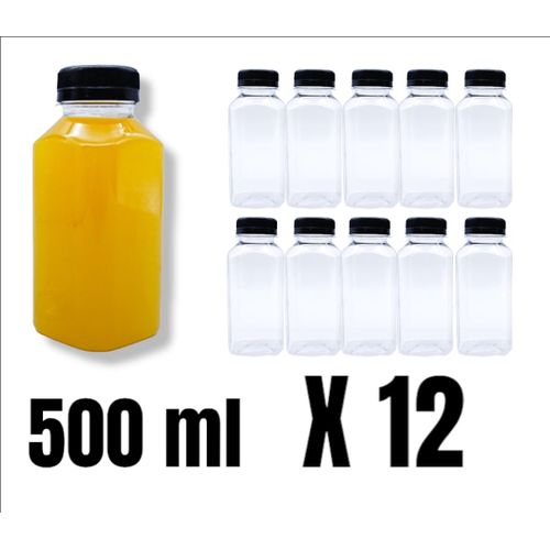 Pack de 12 Bouteille a jus plastique avec Bouchon - 500ml
 Fiche Technique et Prix au Maroc