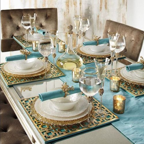 Pack de 4 Sous Plat + 4 Sous Tasses en cuir Or
 Fiche Technique et Prix au Maroc