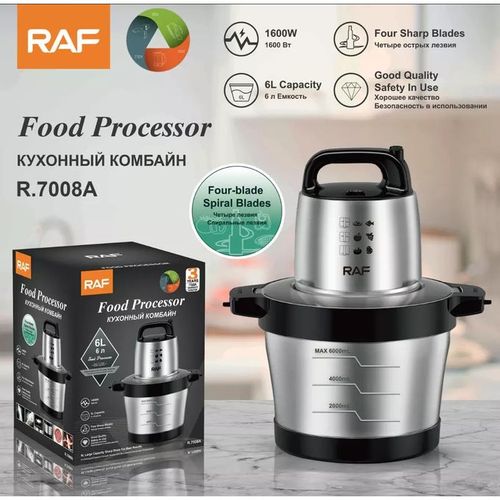 RAF hachoir inox, hachoir electrique, grande hachoir électrique, bol en inox 6L
 Fiche Technique et Prix au Maroc