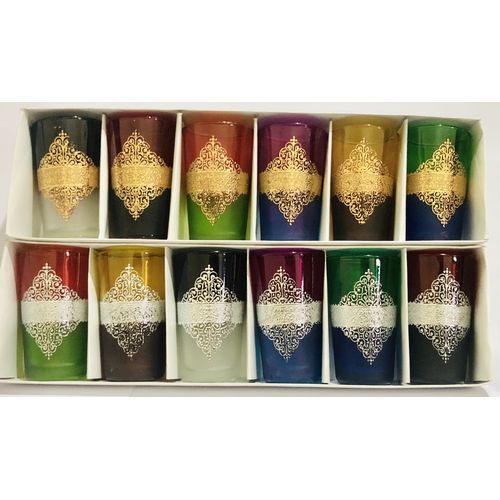 Set de 12 verres de thé traditionnels marocains Fassi
 Fiche Technique et Prix au Maroc