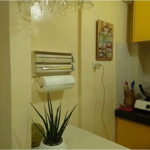 TRIPLE PAPER DISPENSER 4 en 1 Support Serviette Mural Papier Cuisine Distributeur Film Aluminium
 Fiche Technique et Prix au Maroc