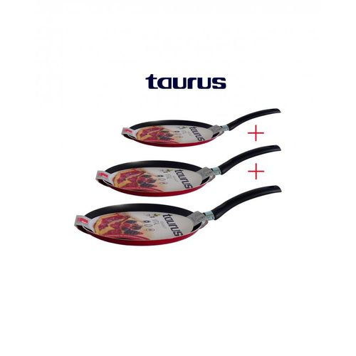 Taurus Lot 3 Crêpières  rouge  VITAL  Anti-Adhésive 25 +22 et 14 Cm
 Fiche Technique et Prix au Maroc