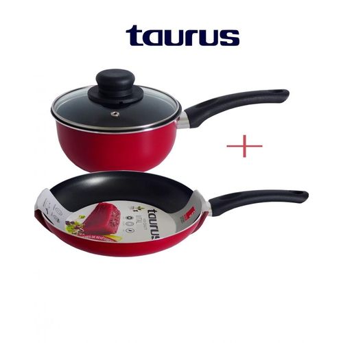 Taurus Lot  poêle 26cm +Casserole18cm avec couvercle rouge VITAL Anti-Adhésive
 Fiche Technique et Prix au Maroc