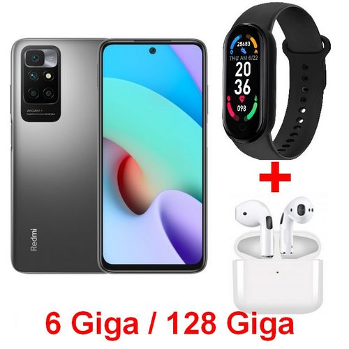 XIAOMI Redmi 10 6,43" (6Go, 128Go) 50MP Android - Gris + Kit + Band
 Fiche Technique et Prix au Maroc