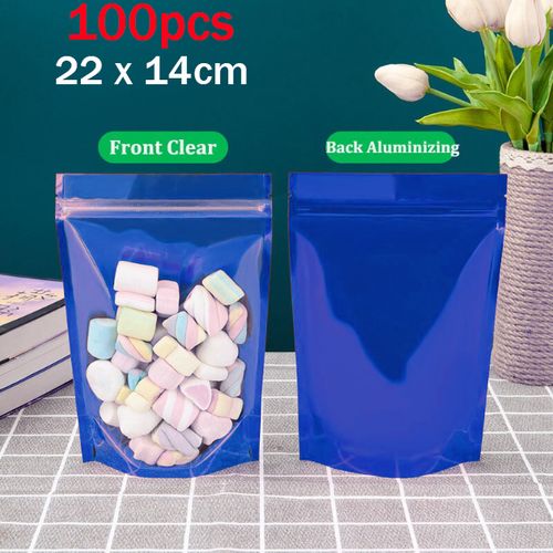 100pcs Sacs à fermeture éclair pochett de stockage pour bijoux, bonbons, cadeaux
 Fiche Technique et Prix au Maroc