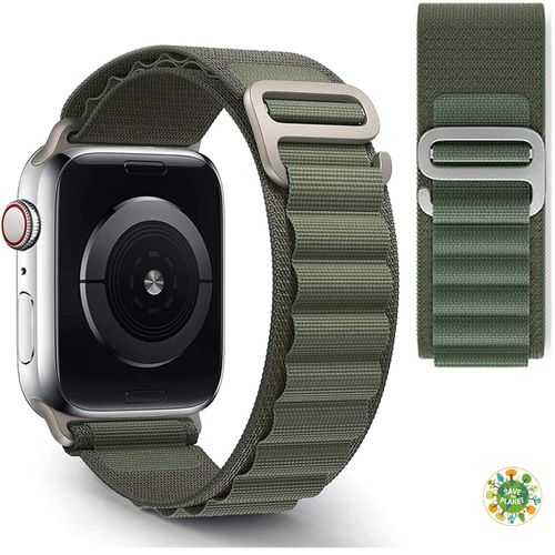 Bracelet en Alpine Loop Compatible avec Apple Watch 49/45/44/42mm 41/40/38mm, Bracelet vert de Tissé Compatible pour iWatch Series 8/7/6/5/4/3/2/1/SE
 Fiche Technique et Prix au Maroc