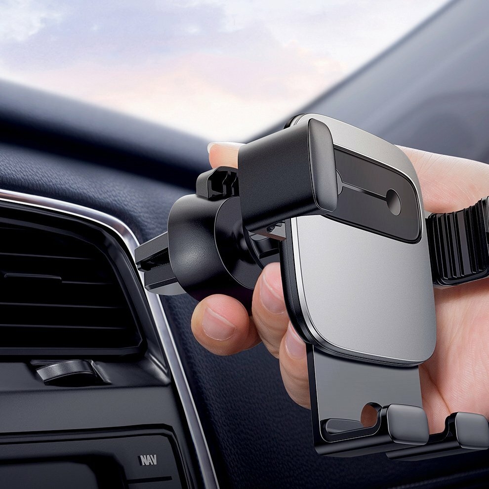 Baseus Cube Gravity Car Mount Air Vent Phone Bracket Holder silver (SUYL-FK0S) Silver - b2b.hurtel.com - GSM Wholesale