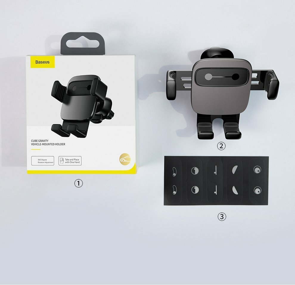 Cell phone holders - Baseus Cube Gravity Car Mount Air Vent Phone Bracket Holder silver (SUYL-FK0S) - Sklep Hurtel - Sklep GSM, Akcesoria na tablet i telefon