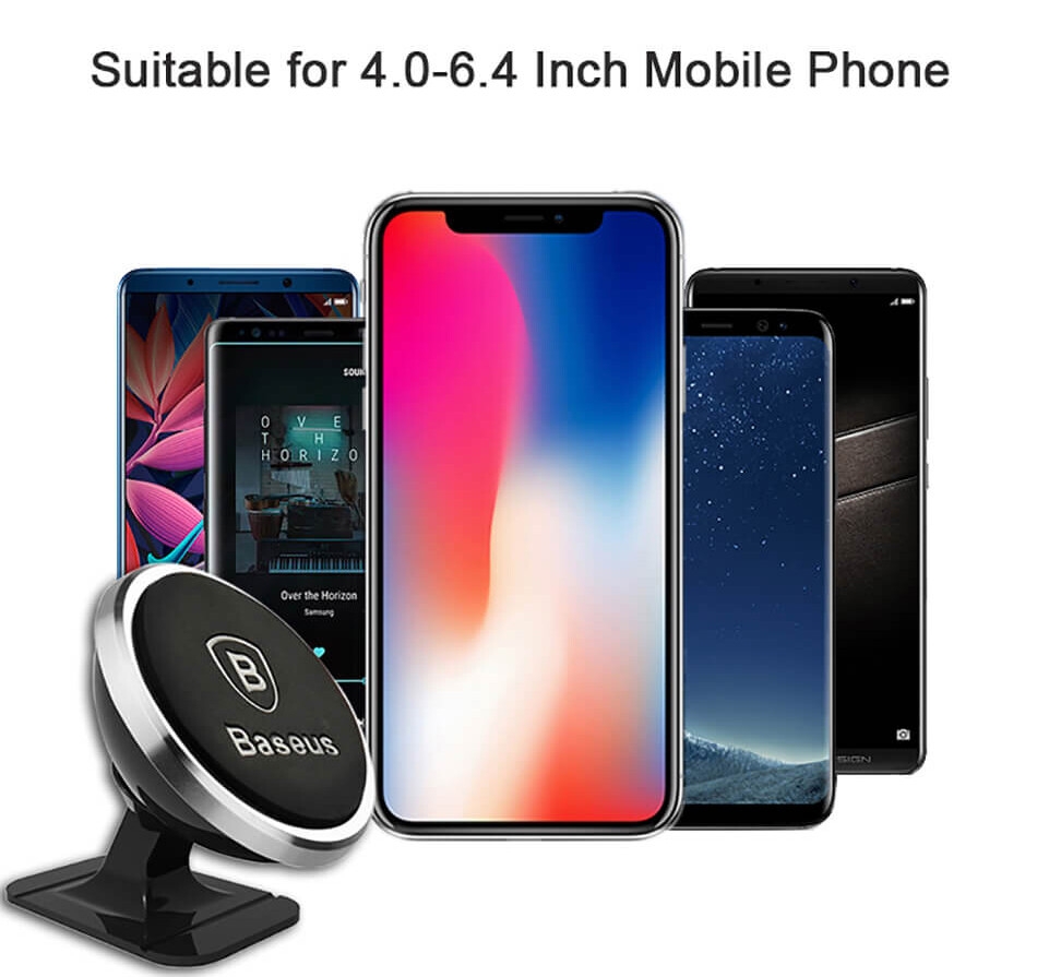 Baseus SUGENT-NT0S 360 degree Magnetic Dash Mount Silver - Car Mounts - MS Electronics