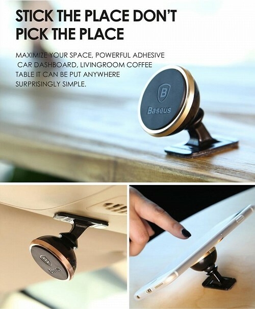 Baseus SUGENT-NT0S 360 degree Magnetic Dash Mount Silver - Car Mounts - MS Electronics