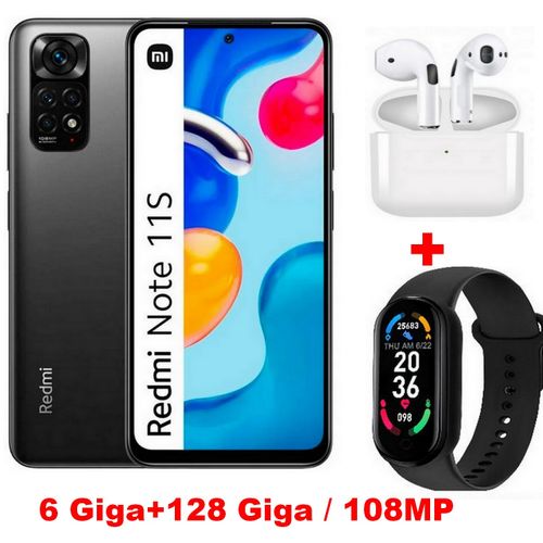 XIAOMI Redmi Note 11S 6,5" (6Go, 128Go) MediaTek Helio G 96 -108MP- Noir +Kit+ Montre
 Fiche Technique et Prix au Maroc