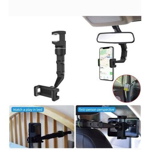 Support de téléphone voiture multifonctionnel, rétroviseur, rotatif à 360 degrés
 Fiche Technique et Prix au Maroc