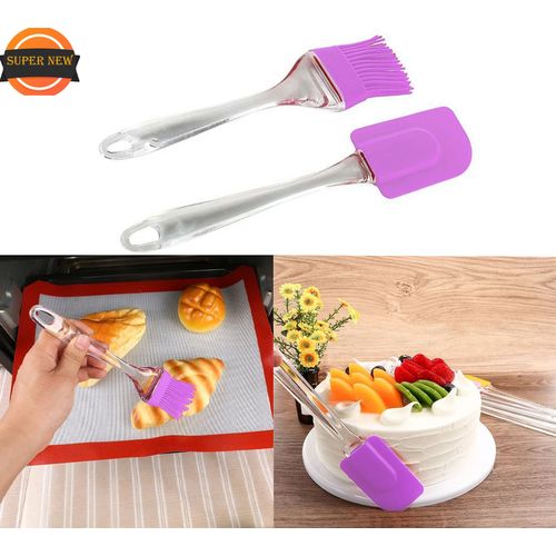 2pcs Spatules en silicone, brosse de cuisine, outils de cuisson de gâteaux, fournitures d'ustensiles.
 Fiche Technique et Prix au Maroc