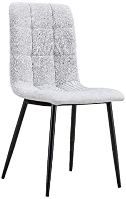 Mc Haus Maya Light Grey x4 - Lot de 4 chaises de Salle à Manger, Design Nordique et Vintage avec siège rembourré et Dossier Ergonomique, Gris ClairAvis,  Fiche Technique et Prix au Maroc