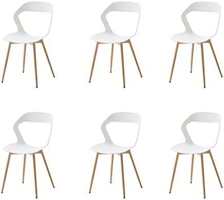 DOWISDOLY Lot de 6 Chaises de Salle à Manger ou Chaise de Bureau avec Pieds en Métal, Chaises de Cuisine pour Salon, Salle à Manger, Salle de Réunion, BlancAvis,  Fiche Technique et Prix au Maroc