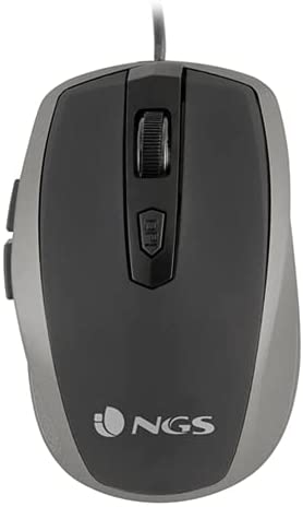 NGS Tick Silver - Souris Optique 800/1600dpi avec Câble USB, Souris pour Ordinateur ou o Laptop avec 6 Boutons, Ergonomie Droitiers, Argent et NoirAvis,  Fiche Technique et Prix au Maroc