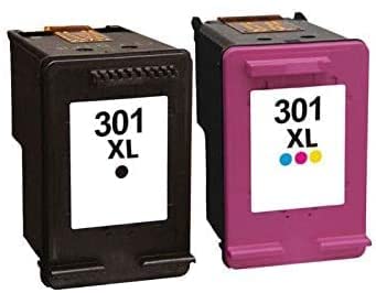 Lot de 2 cartouches d'encre N° 301 XL/Grande capacité/Noir et Couleur pour imprimante HP Envy 4500 4502 4503 4504 4507 4508 5530 5534 + Un surligneur PLEIN D'ENCRE 3 couleurs OFFERTAvis,  Fiche Technique et Prix au Maroc