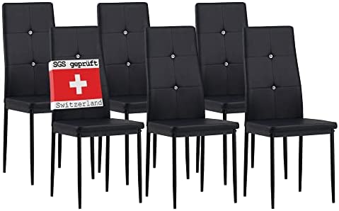 Albatros 3098 Diamond Lot de 6 chaises, Noir, SGS TestedAvis,  Fiche Technique et Prix au Maroc