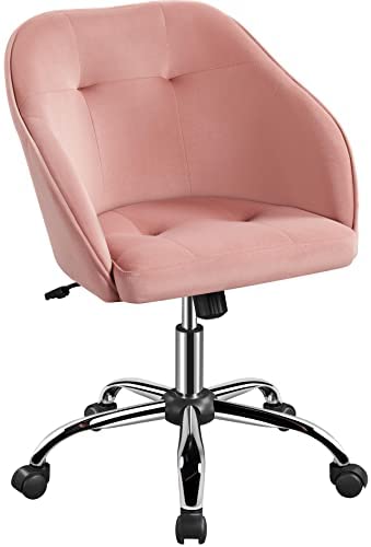 Yaheetech Chaise de Bureau Fauteuil Ergonomique pivotante Dossier inclinable à 360° en Velours avec Hauteur d'assise réglable pour la Maison/Le Bureau RoseAvis,  Fiche Technique et Prix au Maroc
