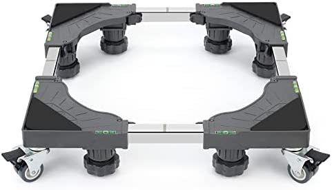 W B D WEIBIDA Support Machine à Laver 4 Roulettes Verrouillables avec 8 Pieds Rembourrés, Charge 300KG Socle Machine a Laver, Largeur Réglable de 40-62cm, Hauteur de 11-12.5cm Support Électroménager Avis, Fiche Technique et Prix au Maroc