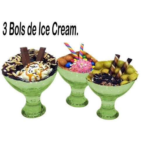 3pcs Bols de crème glacée, Ice Cream Cup, Tasse à crème glacée en verre, tasse à Milkshake pour Dessert
 Fiche Technique et Prix au Maroc