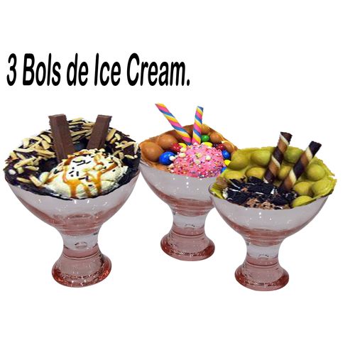 3pcs Bols de crème glacée, tasse à Milkshake pour Dessert, Ice Cream Cup, Tasse à crème glacée en verre,
 Fiche Technique et Prix au Maroc