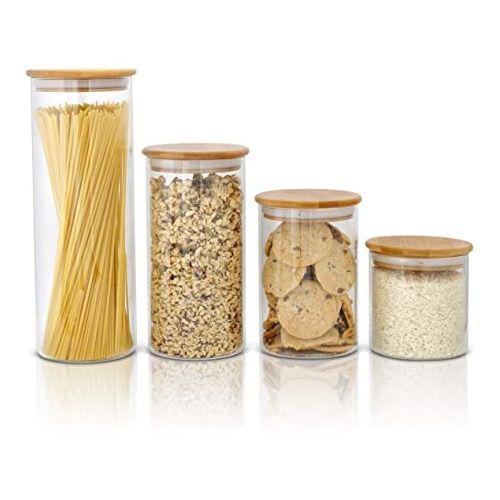 4  bocaux en verre avec couvercle Récipient de stockage
 Fiche Technique et Prix au Maroc