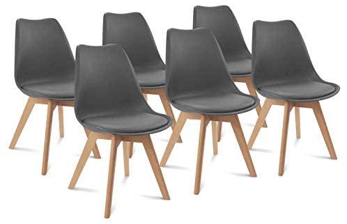 IDMarket - Lot de 6 chaises SARA Gris foncé pour Salle à MangerAvis,  Fiche Technique et Prix au Maroc
