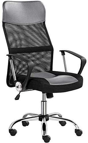 Yaheetech Chaise de Bureau Fauteuil Pivotant Siège Rembourré Haut Dossier Respirant à Hauteur réglable Charge 135kg Gris foncéAvis,  Fiche Technique et Prix au Maroc