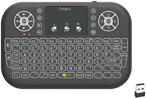 Ovegna i11 : Mini Clavier sans Fil AZERTY, Wireless 2.4Ghz, Touchpad, Rechargeable, Rétro-éclairée RVB, pour Smart TV, PC, Mac, Raspberry PI, manettes Laptop sous Windows, Android, MacOS et LinuxAvis,  Fiche Technique et Prix au Maroc