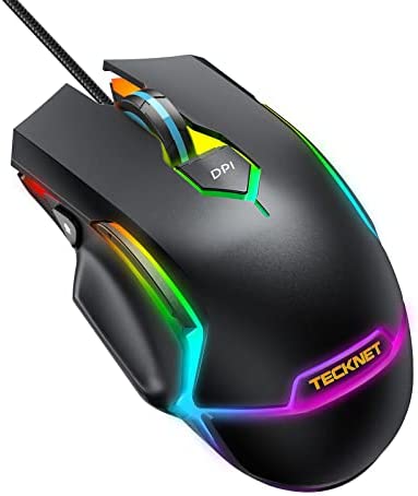 TECKNET Souris Gaming Filaire Souris PC Haute Performance 9 Modes Programmable 16000 DPI Ajustable, Capteur Gamer Souris avec RGB Compatible PC-NoireAvis,  Fiche Technique et Prix au Maroc