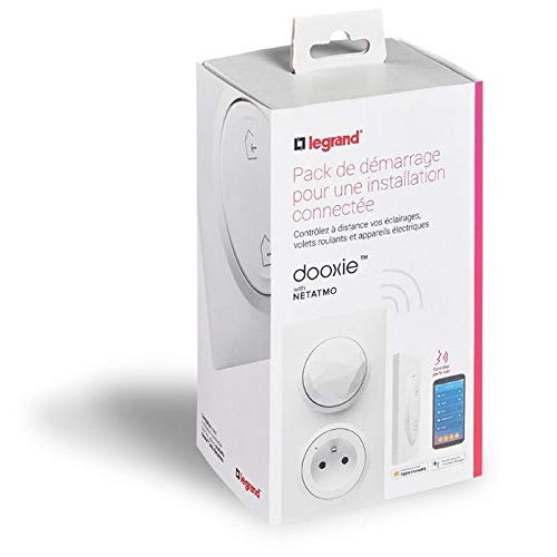 Legrand 600670 Pack de démarrage installation connectée dooxie with Netatmo 1 prise Control + 1 commande Départ/Arrivée, blanc Avis, Fiche Technique et Prix au Maroc