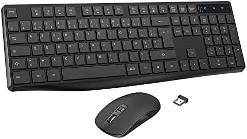 VEILZOR Clavier Souris sans Fil, AZERTY Français Ensemble Clavier Compact Chiclet Anti-Éclaboussure, Souris Silencieuse Ultra Mince, 12 Raccourcis multimédias pour PC, Ordinateur Bureau/PortableAvis,  Fiche Technique et Prix au Maroc