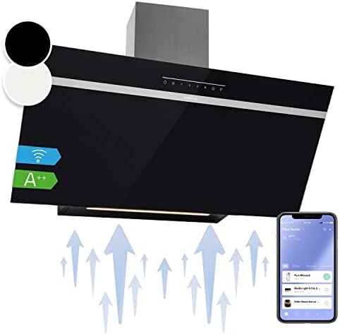 Klarstein Hotte Aspirante 90cm, Hottes de Cuisine, Filtre de Hotte à Graisse en Aluminium, Débit d'Air Puissant 514 m³/h et Silencieux, Eclairage LED, Hottes Aspirantes Dégraissante, Wi-Fi, Avis, Fiche Technique et Prix au Maroc