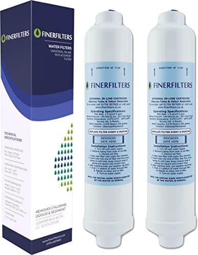 Finerfilters 2 filtres à eau pour réfrigérateur compatibles avec Samsung, LG, Daewoo GE, Bosch, Beko – Qualité supérieure Avis, Fiche Technique et Prix au Maroc