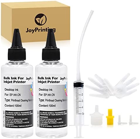 JoyPrinting 2X 100ml Kit de Nettoyage des têtes d'impression avec seringues 5 ML Nettoyeur de buse pour Epson HP Canon Brother Inkjet Imprimante Kit de Nettoyage de la tête Solution 200 MLAvis,  Fiche Technique et Prix au Maroc