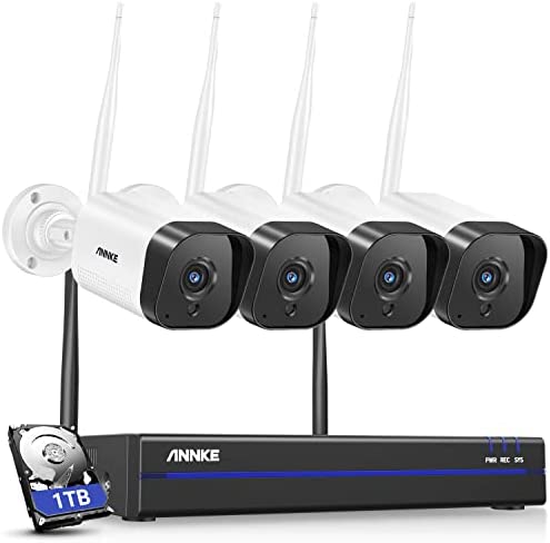 ANNKE 3MP Kit de Surveillance sans fil WiFi 8CH 5MP NVR avec 1 To Disque dur, 4 Caméras de Surveillance IP, 30 m IR Vision nocturne, Enregistrement Audio pour l'Extérieur Avis, Fiche Technique et Prix au Maroc
