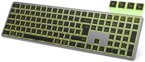 Clavier Bluetooth rétroéclairé multi-appareils, clavier sans fil rechargeable avec rétroéclairage 7 couleurs, disposition britannique silencieuse, pour PC, ordinateur, gris sidéralAvis,  Fiche Technique et Prix au Maroc