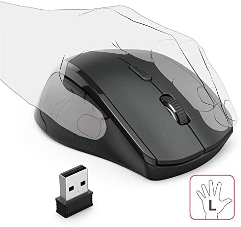 Hama Souris optique sans fil Riano (Souris gauche sans fil, avec récepteur Nano USB, vertical, 800 - 1600 dpi, interrupteur de marche/arrêt, 3 boutons, 2,4 GHz) noirAvis,  Fiche Technique et Prix au Maroc