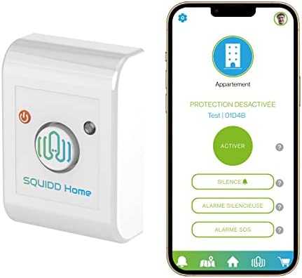 SQUIDD Home - Alarme connectée et Autonome sans SIM avec Alerte effraction - Abonnement Inclus - 2 Ans d’autonomie - Protection : Appartement, Maison, Garage, Cave, cabane, Caravane, Camping-Car Avis, Fiche Technique et Prix au Maroc