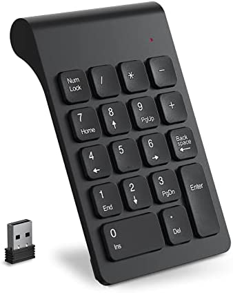 cimetech Clavier Numérique sans Fil, Pavé Numérique Ergonomique Portatif Mini 2.4G avec Récepteur USB 18 Touches de Calcul de Bureau pour Ordinateur Portable, Surface Pro, PC (Noir)Avis,  Fiche Technique et Prix au Maroc